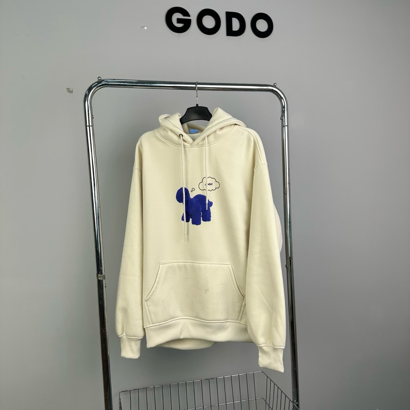 Áo Hoodie GODO Blue Dinosaur - Cream