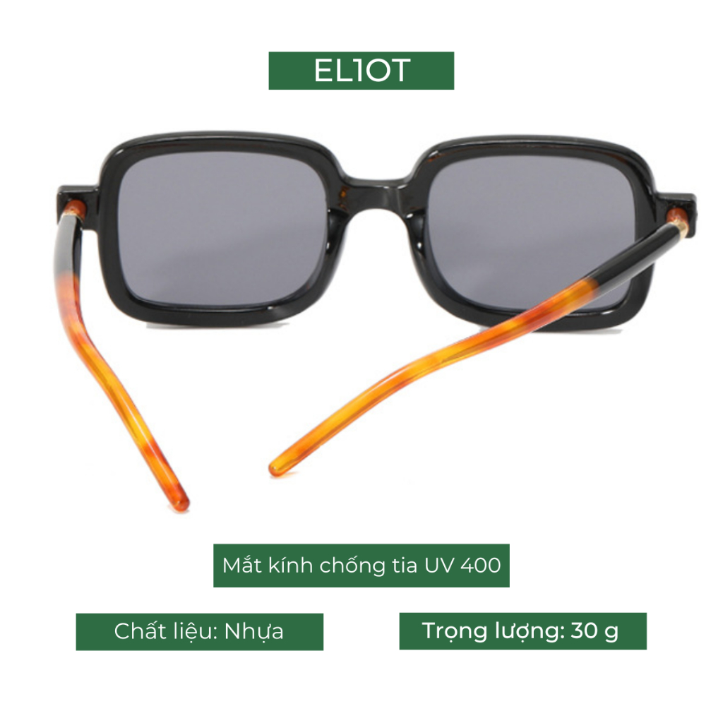 Kính râm gọng chữ nhật ELIOT Eyewear kính mát nam nữ tròng kính chống tia UV400 phong cách thời trang Unisex 13101