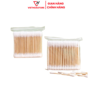 Gói 100 tăm bông gỗ nặn mụn bịch tăm bông spa gỗ chuyên dụng 100 cây loại tốt