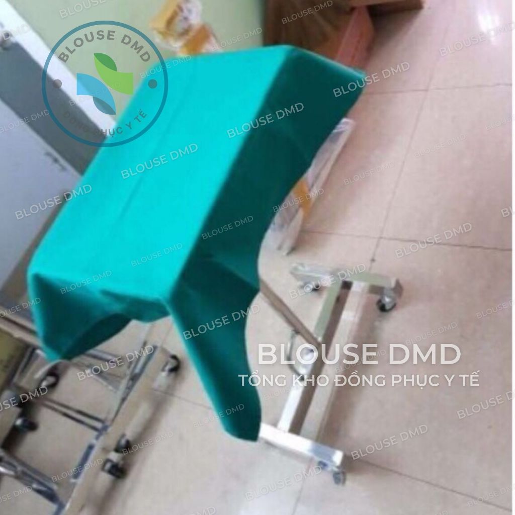 Ga phủ giường y tế - Spa, khăn tiểu phẫu, săng trải bàn tít phẫu thuật vải kaki dày dặn hàng đẹp màu xanh lá