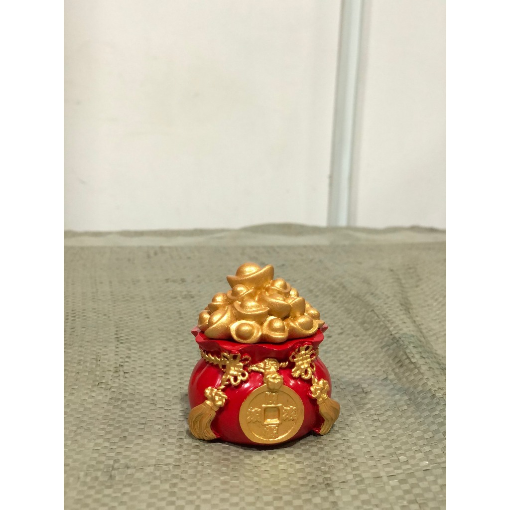 Hũ Đựng Muối Gạo Tài Lộc Đầu Năm Mới, Túi Thần Tài May Mắn Trang Trí Ban Thờ, Bàn Làm Việc Kích thước: 5.5*6*5.5cm