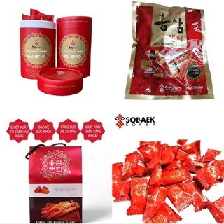 Kẹo hồng sâm nhập khẩu hàn quốc sobaek 200g/hộp giấy - kẹo sâm cao cấp