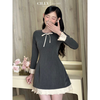  đầm phối gấu xếp ly sang trọng mã 74378 