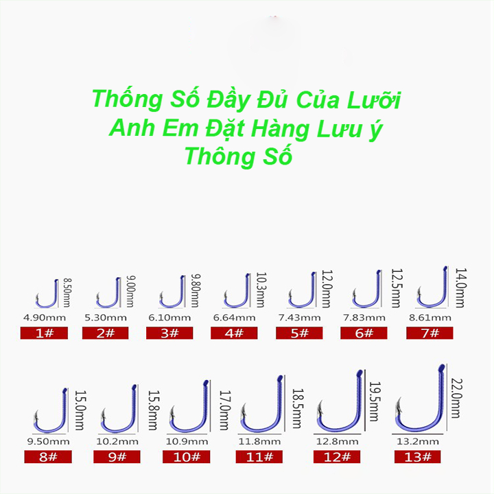 KhaLy Lưỡi Câu Cá BKK XANH, Đỏ Có Ngạnh Nhật Bản Siêu Bén Siêu Bền cao cấp LC-12
