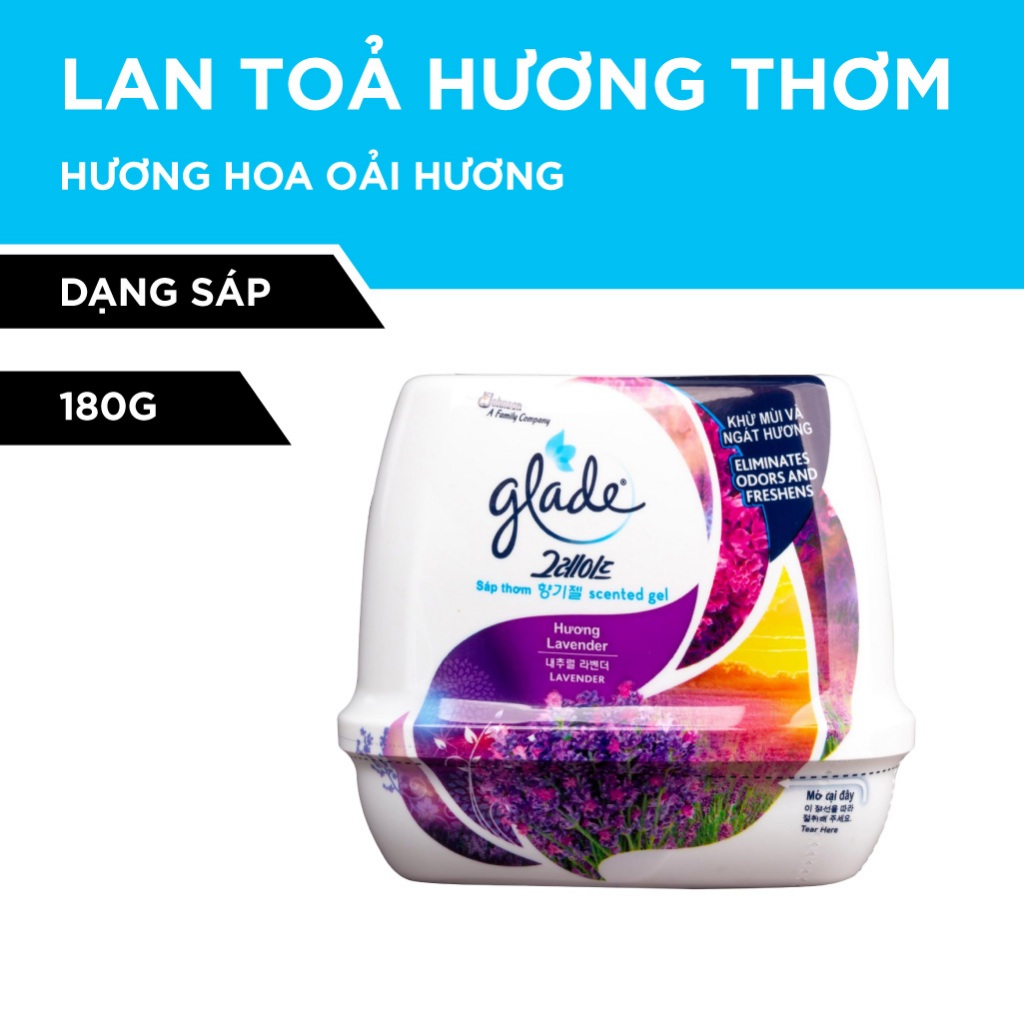 [COMBO MỚI] 2 Sáp Glade Hương Lài & 2 Sáp Glade Lavender & 2 Sáp Glade Anh Đào Lily (180G)