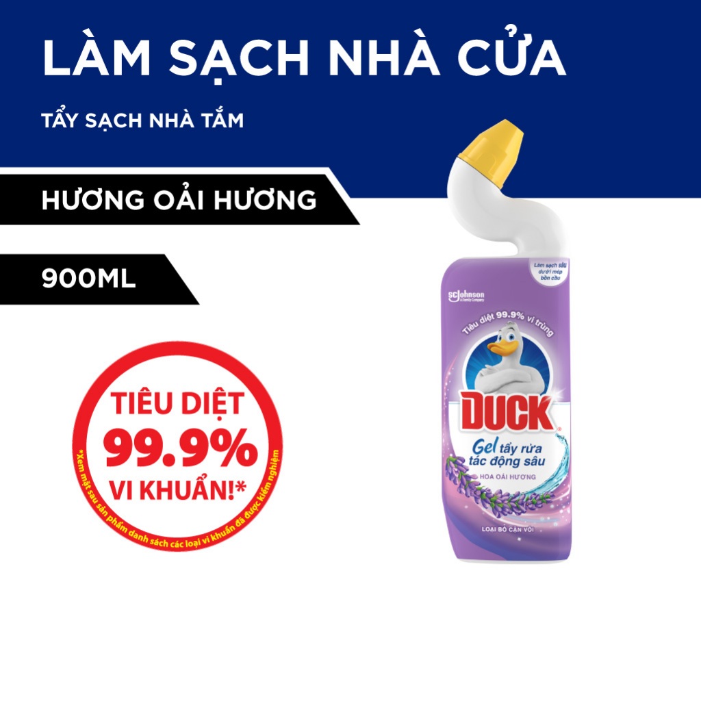 [COMBO MỚI] Duck Tẩy Nhà Tắm Pro 1800ML & Duck Tẩy Bồn Cầu Lavender 900ML & 2 Sáp Glade Hoa Lài 180G