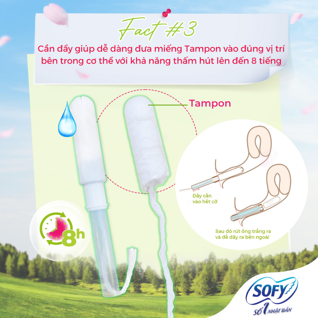 BVS Tampon Siêu Thấm, Băng Vệ sinh Tampon Dạng Ông Sofy Soft Tampon Super Nhật Bản