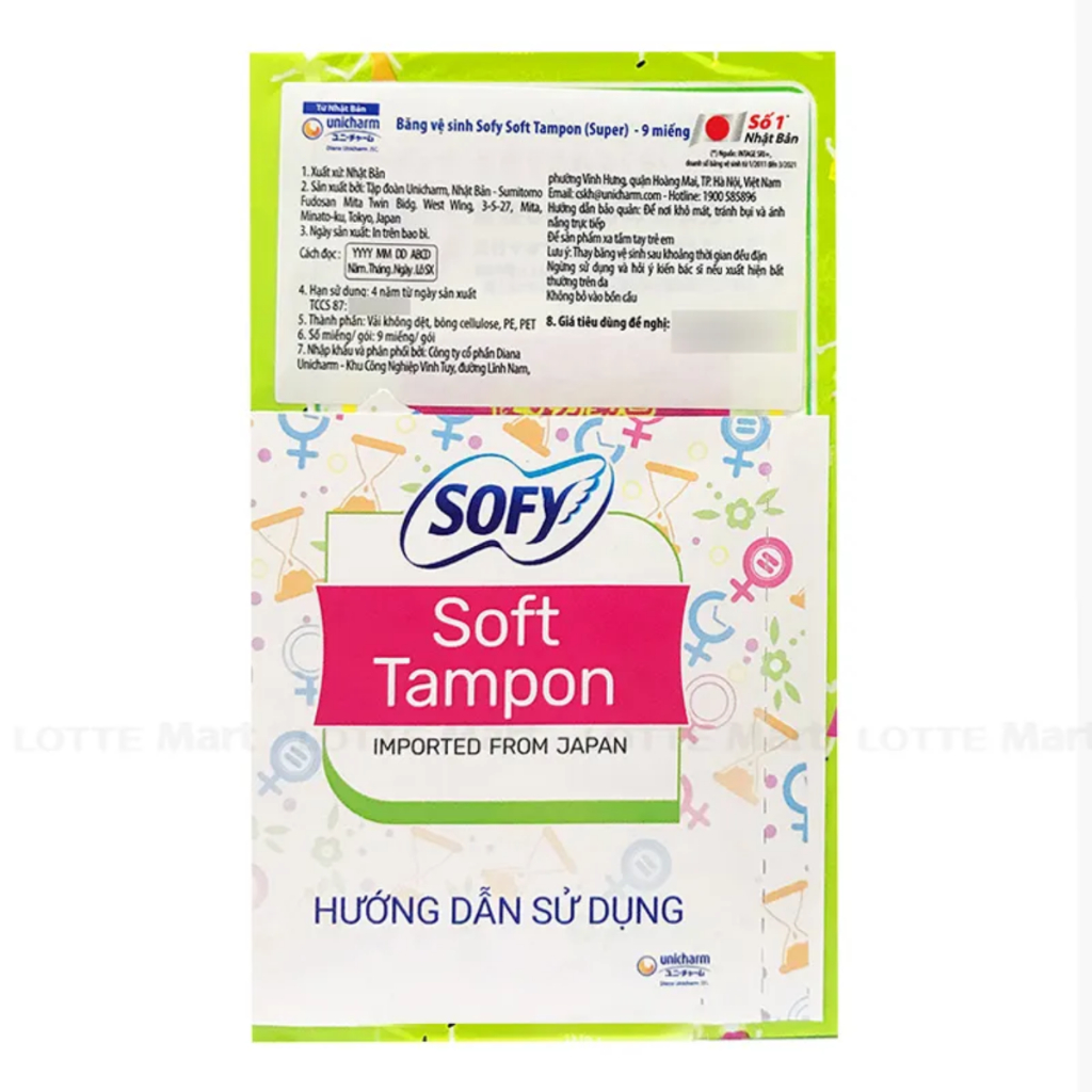 BVS Tampon Siêu Thấm, Băng Vệ sinh Tampon Dạng Ông Sofy Soft Tampon Super Nhật Bản
