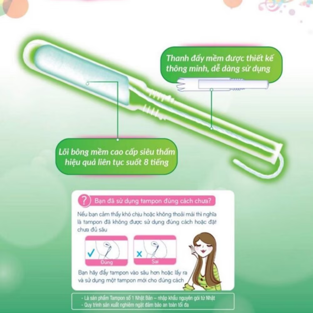 BVS Tampon Siêu Thấm, Băng Vệ sinh Tampon Dạng Ông Sofy Soft Tampon Super Nhật Bản
