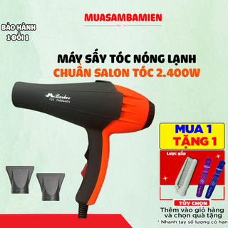 Máy sấy tóc cao cấp nóng lạnh chuẩn salon tóc sấy khỏe 2400W dây 2m8 Barber T10