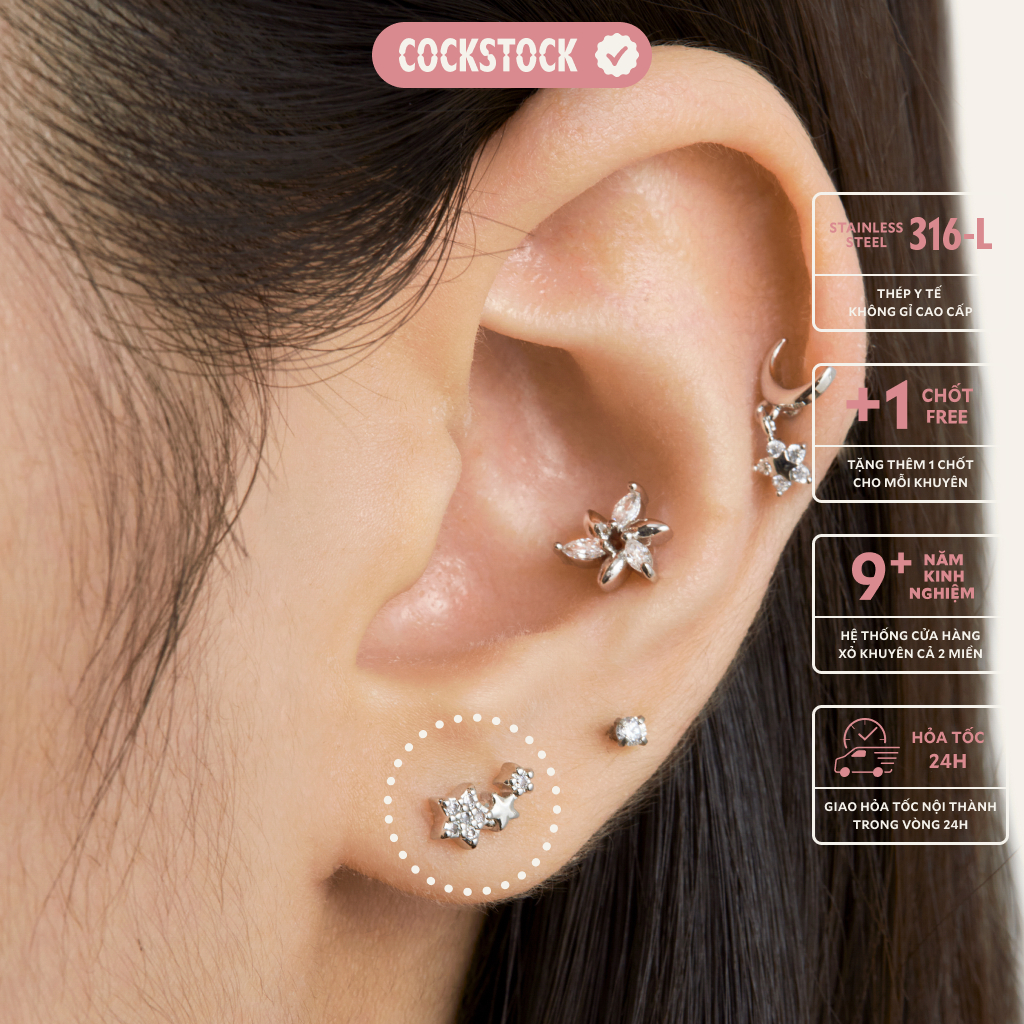Khuyên tai đá Meteor Earring CockStock