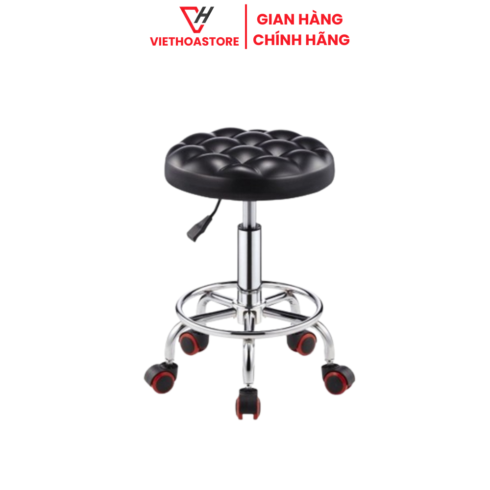 Ghế Múi Spa Ghế Xoay Chân Đúc Đôn Hơi Điều Chỉnh Độ Cao Nâng Hạ 360 Bọc Da Loại Tốt