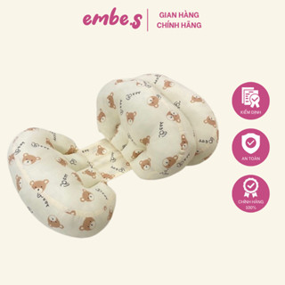 Gối Chặn Bầu Cánh Tiên ROYAL Kèm Gối phụ kê đỡ bụng, tựa lưng cho mẹ bầu 3 Gối embe.s