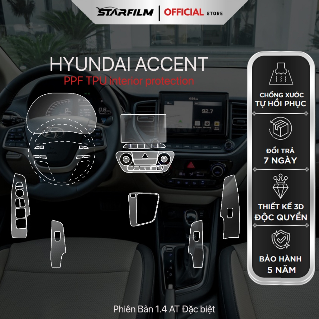 Hyundai Accent 2021 PPF TPU chống xước tự hồi phục STARFILM