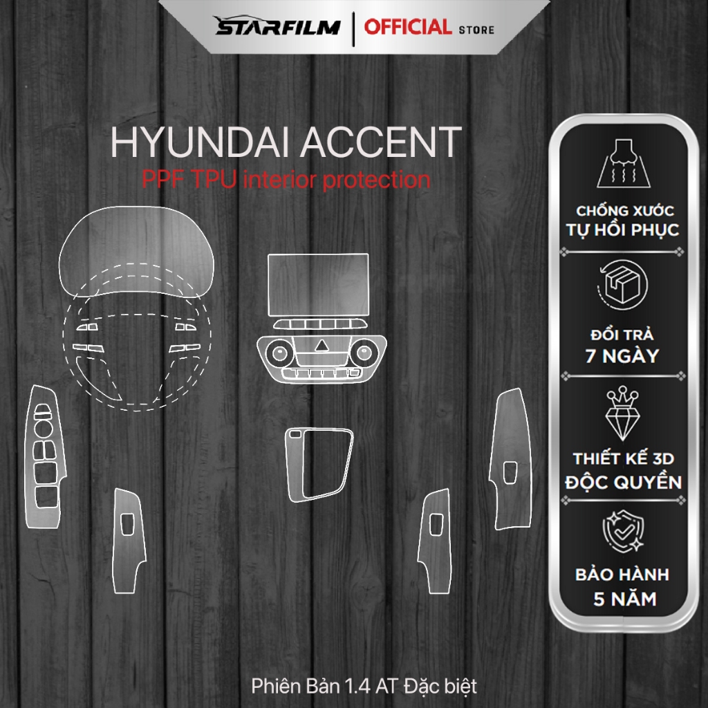 Hyundai Accent 2021 PPF TPU chống xước tự hồi phục STARFILM