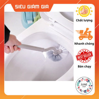 Bàn chải cọ toilet cán dài uốn cong- Chổi chà rửa bồn cầu nhà vệ sinh bền đẹp