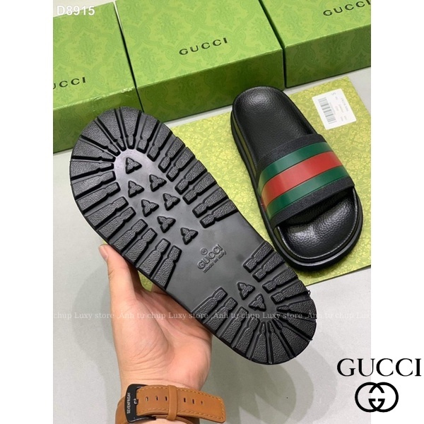 Dép nam quai ngang GUCCI đế cao đế cứng Lê Bảo Bình full box đẹp - Lily store