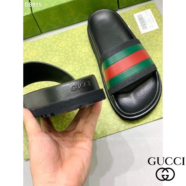 Dép nam quai ngang GUCCI đế cao đế cứng Lê Bảo Bình full box đẹp - Lily store