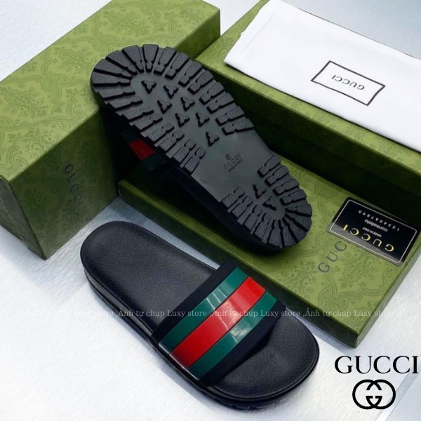 Dép nam quai ngang GUCCI đế cao đế cứng Lê Bảo Bình full box đẹp - Lily store