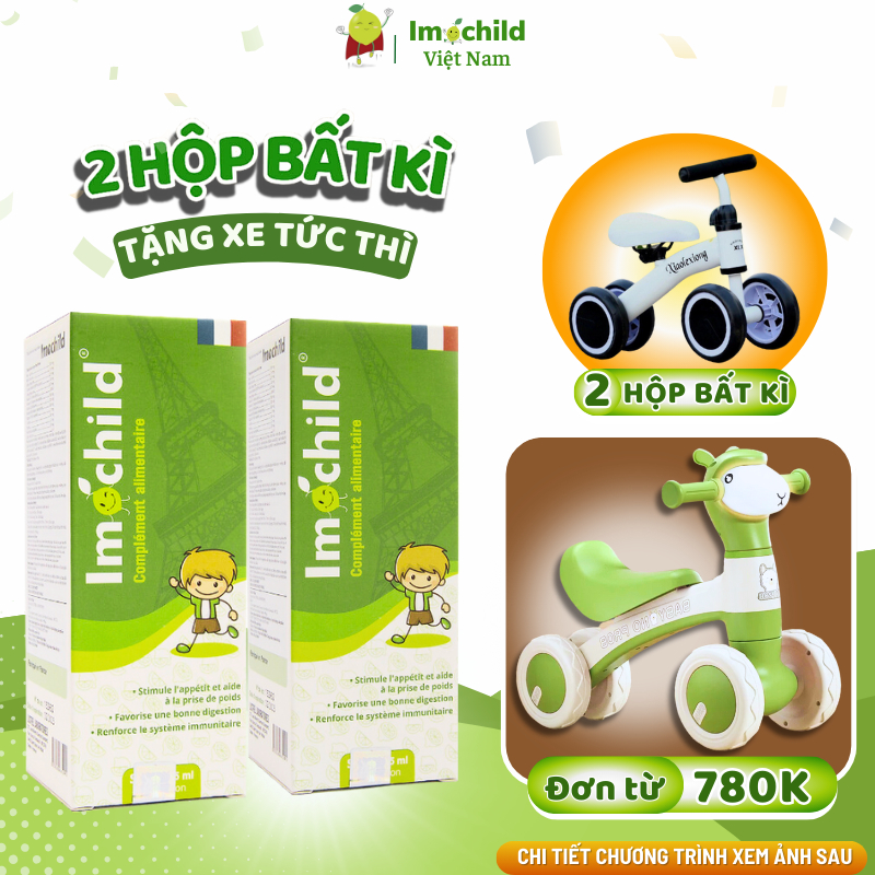 Combo 2 Siro Tăng Đề Kháng Imochild Cho Bé, Cải Thiện Biếng Ăn Đề Kháng Khỏe - IMOCHILD Kiện 2 Hộp