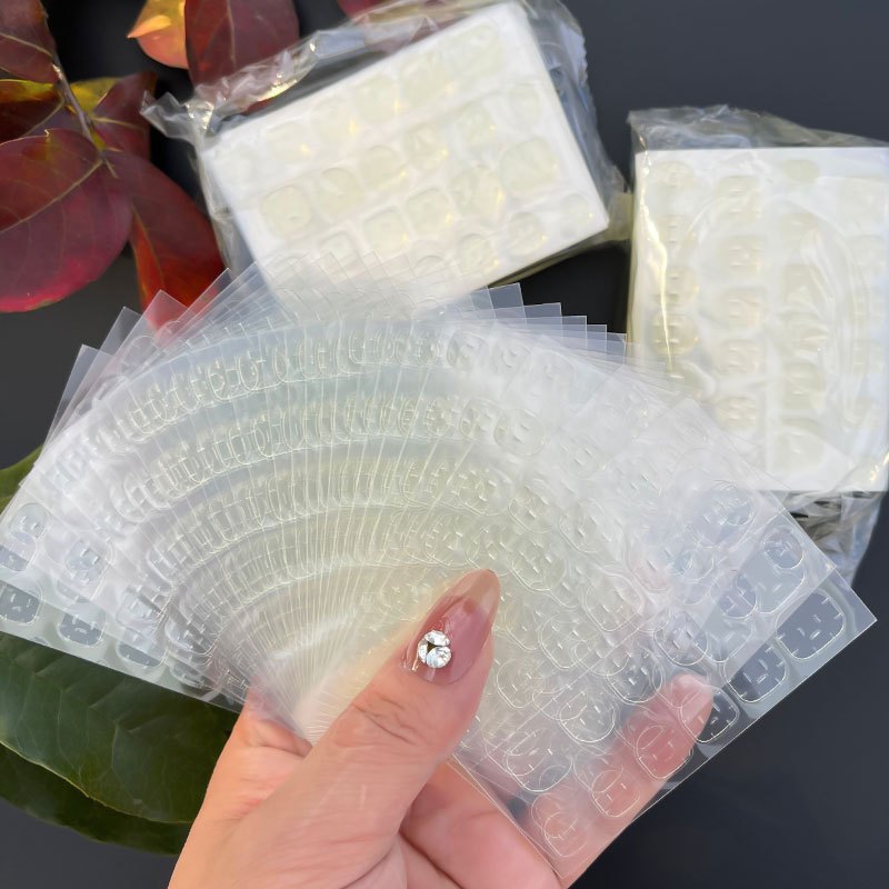 Sét 10 miếng keo dán móng silicon trong suốt loại 24 móng