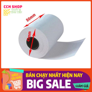30 cuộn giấy in hoá đơn nhiệt K80*45 - Dùng cho máy in hóa đơn - In sắc nét, bền màu