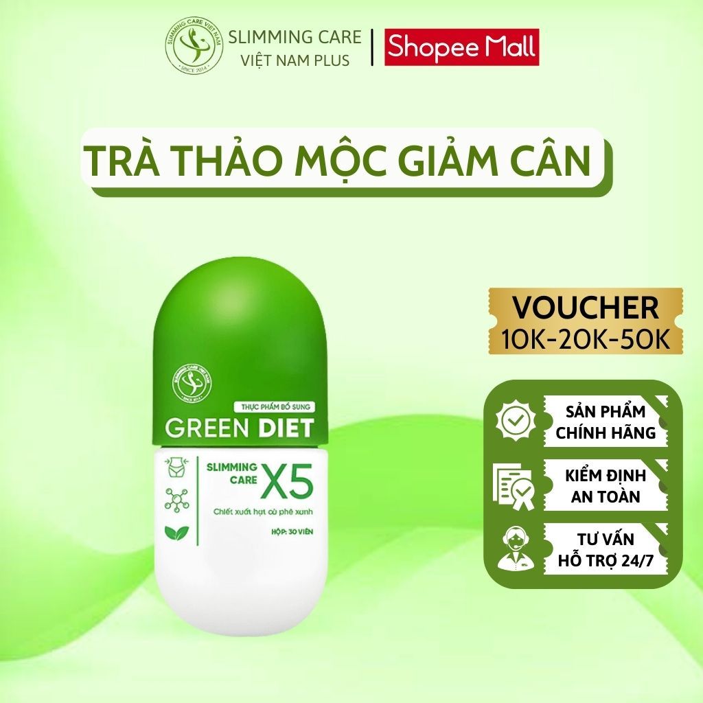 Giảm cân Slimming Care X5 Green Diet Trà Thảo Mộc Giảm Cân Nhanh Hiệu Quả Cấp Tốc An Toàn