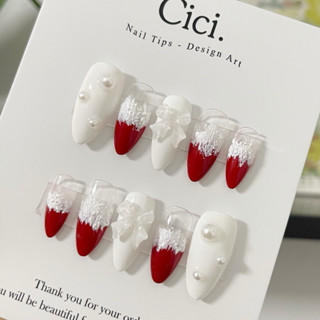 ♥️CICI.NAILBOX♥️ Nailbox Thiết Kế Noel Nailbox Tết Mix Tuyết Tone Đỏ Nổi Bật Nhà Cici Nails