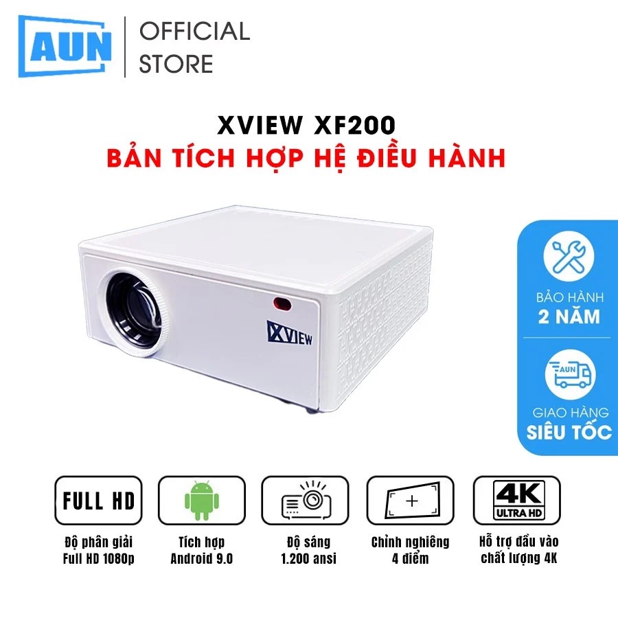 Máy chiếu thông minh AUN Xview XF200 LED LCD - Độ phân giải Full HD, độ sáng 1200 ansi