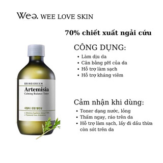 Toner ngải cứu làm dịu da Bring Green Artemisia Calming Balance