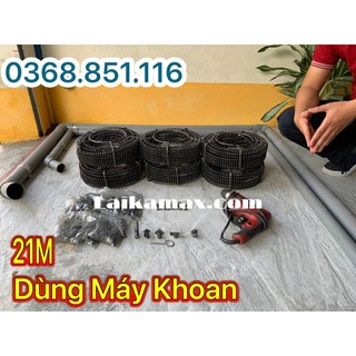 Dây thông tắc cống lò xo dùng máy khoan dài 21m + 6 đầu thông + kết nối máy khoan