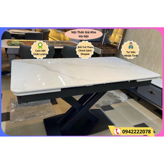 Bàn Ăn Thông Minh 1m4 kéo dài 2m . Mặt đá ceramic Nhập khẩu
