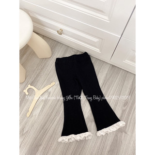 Quần ống loe phối ren bé gái chipchin