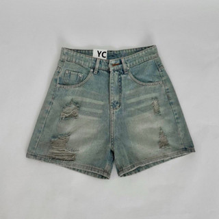 Ripper jeans short - quần đùi wash rách form ống rộng unisex ms1190