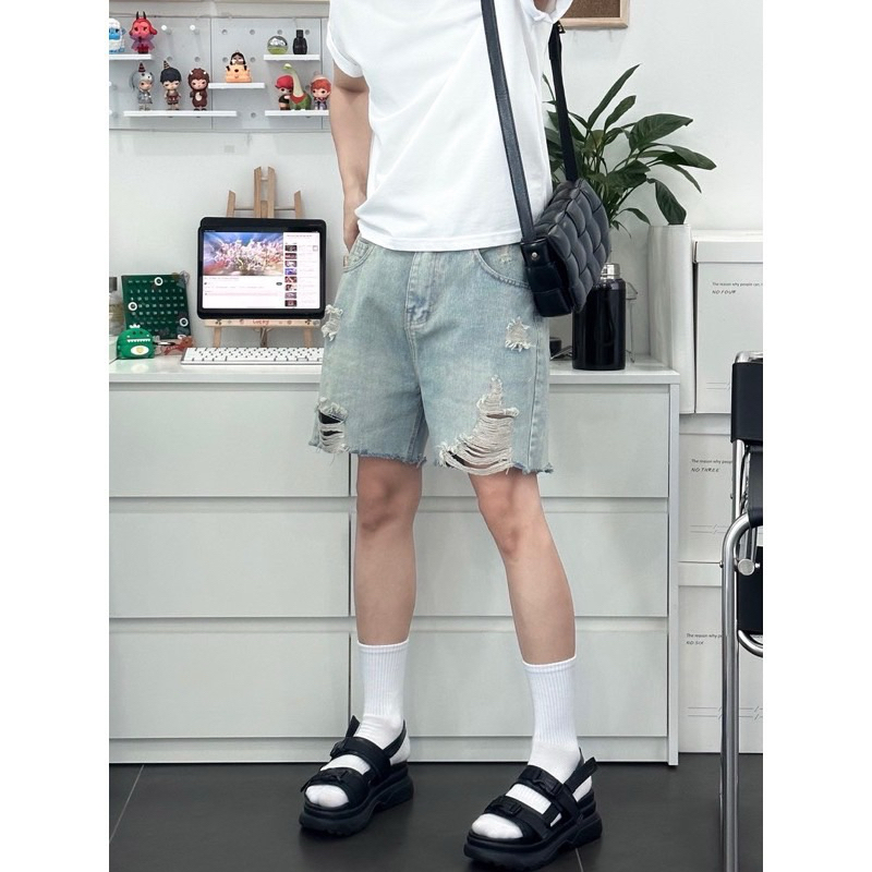 LIGHT LEAL SHORT - QUẦN ĐÙI JEANS ỐNG RỘNG FORM UNISEX