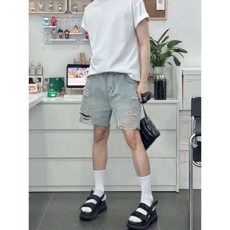 LIGHT LEAL SHORT - QUẦN ĐÙI JEANS ỐNG RỘNG FORM UNISEX