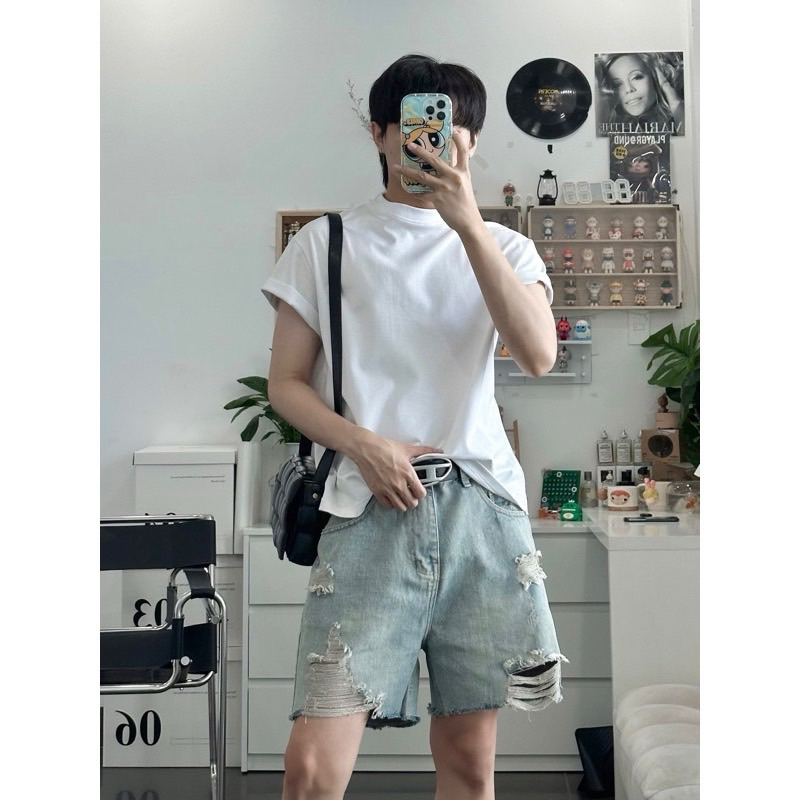 LIGHT LEAL SHORT - QUẦN ĐÙI JEANS ỐNG RỘNG FORM UNISEX