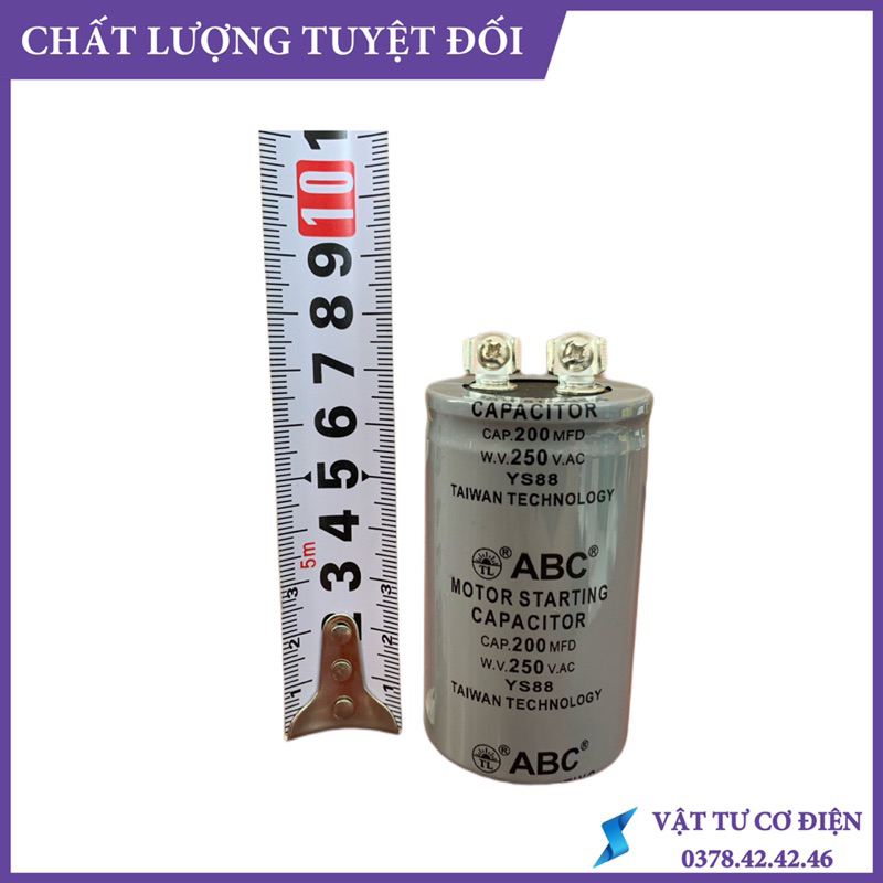 TỤ CAPA ĐỀ NHỰA ABC 250V 200MF 300MF 400MF 600MF 800MF 1000MF 1200MF