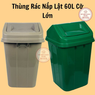 Thùng rác nắp lật VIỆT NHẬT, dung tích 60L cỡ lớn,