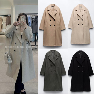Áo khoác dạ ép oversized dáng dài Za.ra