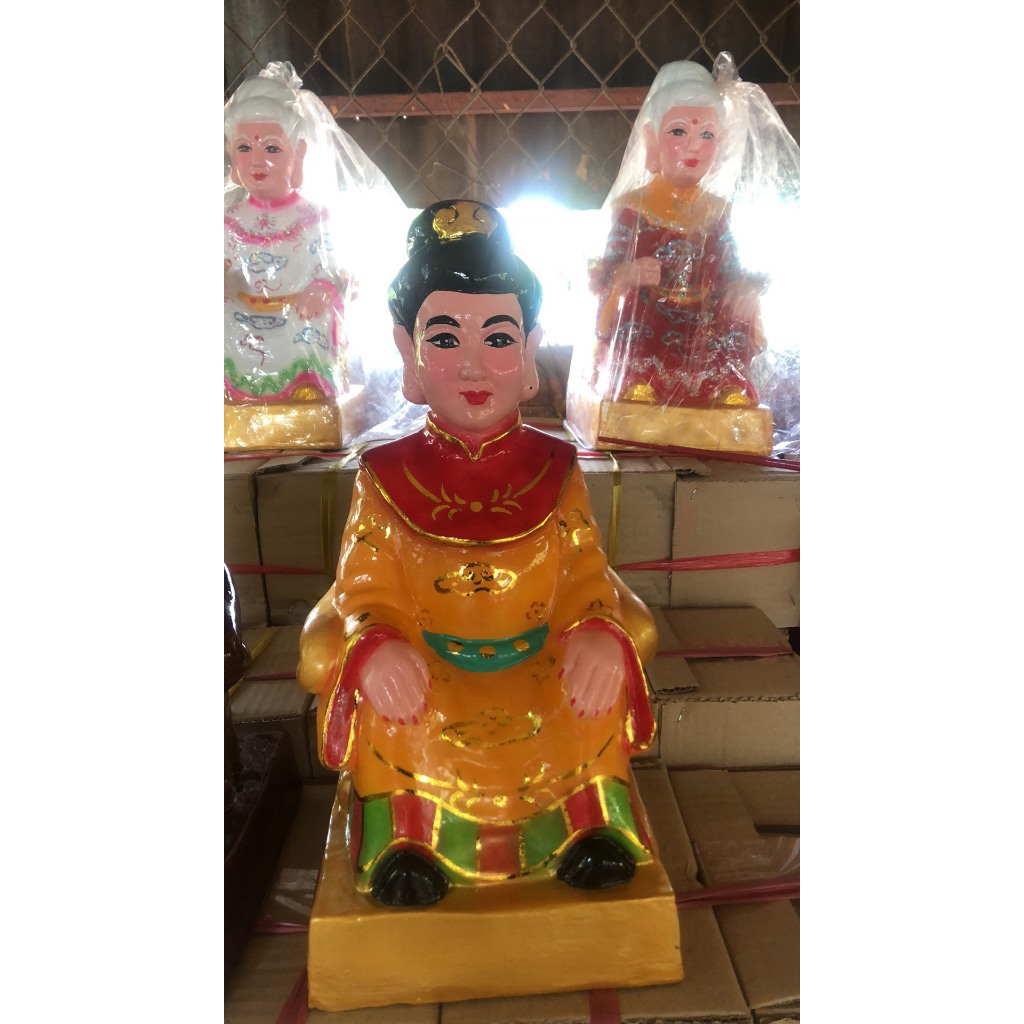 CÓ SẴN - TƯỢNG ĐẤT NUNG LINH SƠN THÁNH MẪU SƠN XANH CAO 40CM