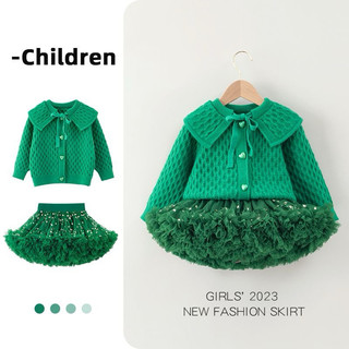 Sét Áo len và chân váy tutu Noel cho bé gái hàng QCCC 8-23kg
