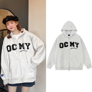 Áo Hoodie Zip Dây Kéo Khoá OCMY Form Rộng Nam Nữ Unisex