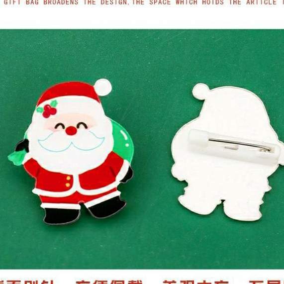 Ghim cài áo huy hiệu cài balo chủ đề giáng sinh hình ông già noel tuần lộc người tuyết quà tặng khen thưởng cho bé