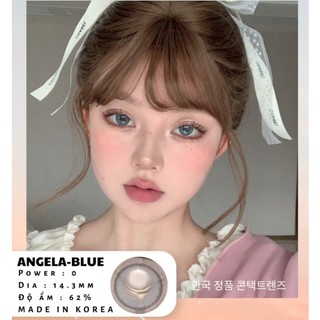 HỎA TỐC Lens xanh TÂY có CẬN sẵn 0-6 độ kính giãn tròng CHÍNH HÃNG HÀN QUỐC -  ANGELA PONY BLUE