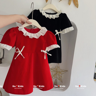 Váy đầm noel 2 nơ cho bé gái