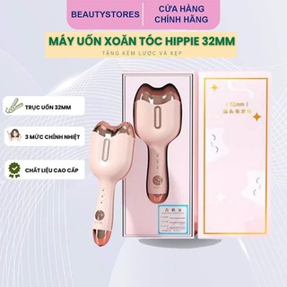 Máy làm tóc xoăn đa năng, máy uốn tóc xoăn sóng nước hippie size 33mm, chất liệu gốm sứ bảo vệ tóc, an toàn cho tóc