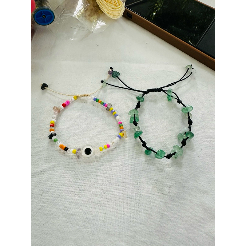 Vòng tay handmade đá năng lượng mix đá tuỳ chọn