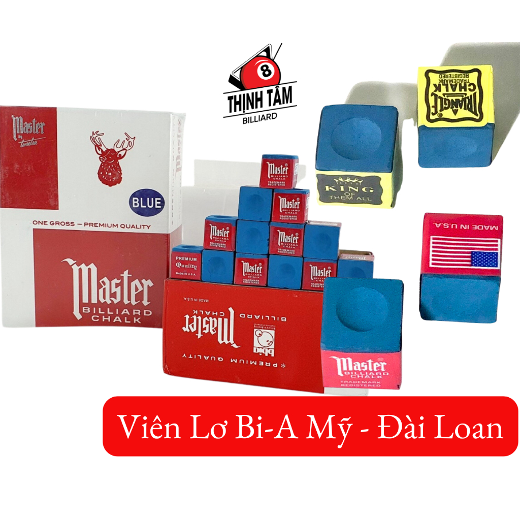 Viên Lơ Bida Mỹ Master Triangle Cao Cấp Chuẩn Vàng Xanh Đỏ CLB