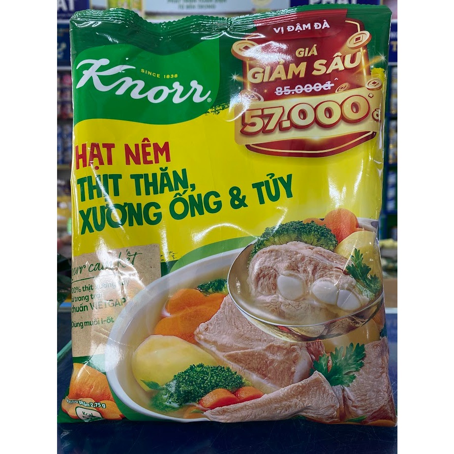 Hạt nêm thịt thăn Knorr gói 400g, 900g, 1.8kg